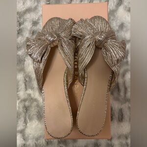 Loeffler Randall Gold Bow Mules